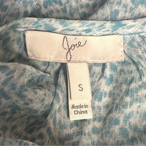 Joie Women's Blue Patterned Silk Top Size S - Picture 2 of 8